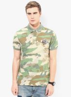 Ed Hardy Olive Printed Polo T-Shirt