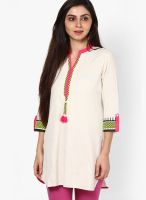 Entropy White Solid Kurtis