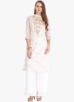 Folklore Off White Printed Kurtas