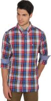 French Connection Men's Checkered Casual Red, Blue Shirt