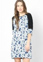 French Connection Off White Colored Printed Shift Dress