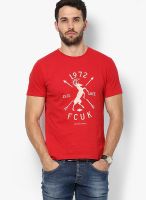 French Connection Red Round Neck T-Shirt