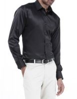 Genesis Men's Solid Casual Black Shirt