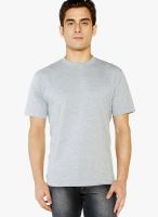 Globus Grey Solid Round Neck T-Shirts