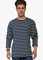 Globus Grey Striped Round Neck T-Shirts