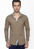 Globus Solid Khaki Casual Shirt