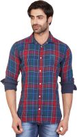 GoPlay Men's Checkered Casual Red Shirt