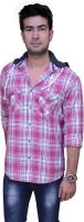 Golf Club Men's Checkered Casual Pink, White Shirt
