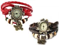 H.P.D Butterfly Combo Bracelet Look Analog Watch - For Women