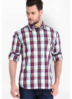 Highlander Checked Navy Blue Casual Shirt