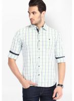 Highlander Checked White Casual Shirt