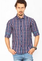 Highlander Checks Navy Blue Casual Shirt