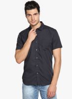 Highlander Dark Grey Slim Fit Casual Shirt