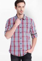Highlander Red Check Slim Fit Casual Shirt