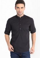 Highlander Solid Black Casual Shirt