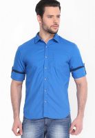 Highlander Solid Blue Casual Shirt
