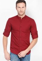 Highlander Solid Maroon Casual Shirt