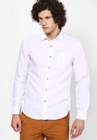 Highlander Solid White Casual Shirt