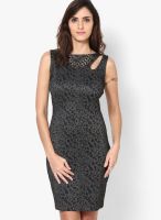 I Know Black Colored Printed Bodycon Dress