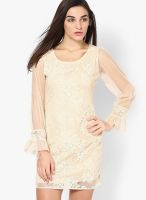 I Know Peach Colored Embroidered Shift Dress