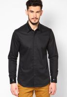 I Know Solid Black Casual Shirt