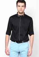 I Know Solid Black Casual Shirt