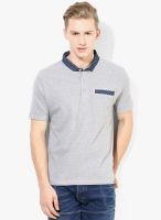 Incult Grey Solid Polo T-Shirts