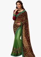 Inddus Green Embroidered Saree