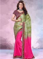 Inddus Green Printed Saree