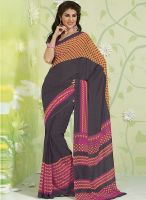 Inddus Grey Printed Saree