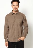 Indian Terrain Brown Slim Fit Casual Shirt