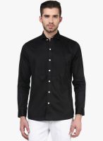 Invern by Monteil Black Solid Slim Fit Casual Shirt