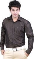 Ishin Designer Studio Men's Solid Casual Black Shirt