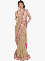 Jashn Beige Embroidered Saree