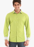 Jogur Green Solid Slim Fit Casual Shirt