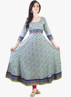 Libas Blue Printed Anarkali