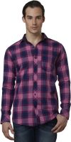 Lisova Men's Checkered Casual Pink Shirt