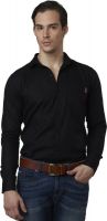 Lisova Men's Solid Casual Black Shirt