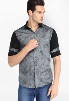 Locomotive Printed Grey Casual Shirt