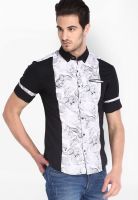 Locomotive Printed White Casual Shirt