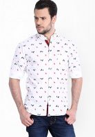 Locomotive Printed White Casual Shirt