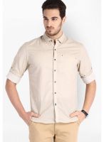 Locomotive Solid Beige Casual Shirt