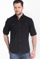 Locomotive Solid Black Casual Shirt