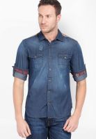 Locomotive Solid Blue Casual Shirt