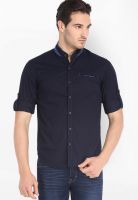 Locomotive Solid Navy Blue Casual Shirt