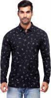 London Bee Men's Printed Casual Black Shirt