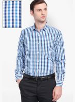 Mark Taylor Checked Blue Formal Shirt