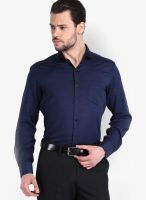 Mark Taylor Solid Navy Blue Formal Shirt