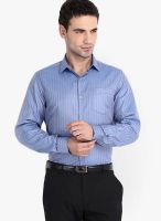 Mark Taylor Striped Blue Formal Shirt