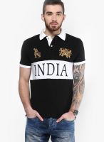 Monteil & Munero Black Printed Polo T-Shirts